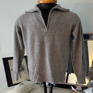Cashmere 3/4 zip grey sweater